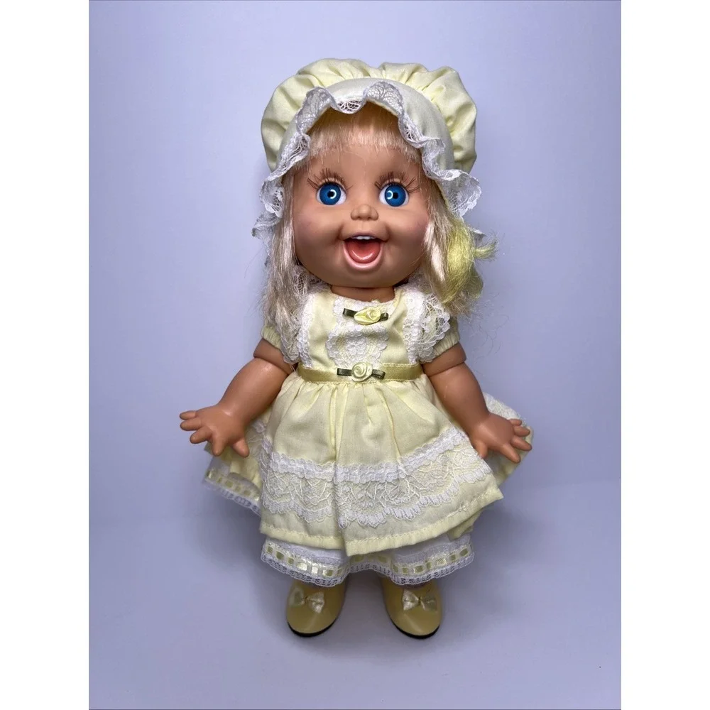 Vintage 1990 Galoob Baby Face So Playful Beth #10 Rare Yellow Ponytail HTF